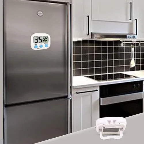 Vista 6 de Temporizador digital de cocina para cocinar, temporizador electrónico multifunción, alarma de dígitos grandes, respaldo magnético fuerte