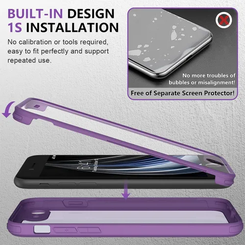 Vista 199 de Miracase Serie de vidrio para iPhone 11 de 6.1 pulgadas, funda protectora de cuerpo completo resistente mejorada con protector de pantalla de vidrio