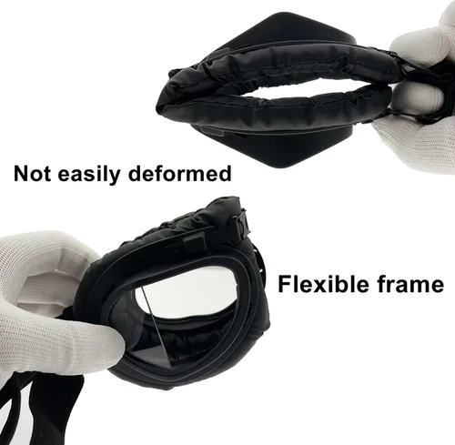 Vista 4 de LJDJ Gafas de motocicleta, paquete de 2 gafas de montar estilo piloto vintage, gafas de hombre ardiente para hombres, mujeres, jóvenes y adultos