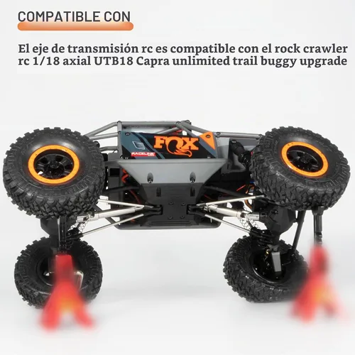 Vista 3 de Eje de transmisión de acero inoxidable 2pcs para 1/18 RC Rock Car Axial UTB18 Capra