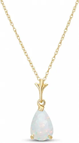 Vista 12 de Galaxy Gold GG 14K Yellow Gold 0.77 Carat Natural Opal Pendant Necklace - October Birthstone - Hope & Creativity - 16" to 24" - Fine Jewelry for
