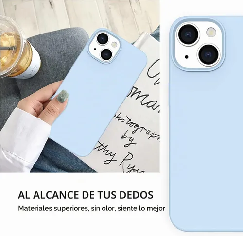 Vista 7 de Telaso Funda compatible con iPhone 14, silicona líquida de goma de gel suave para iPhone 14, funda delgada para teléfono con forro de microfibra