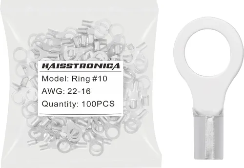 Vista 22 de haisstronica 30 terminales de horquilla de 1/4 "AWG 8 sin aislamiento