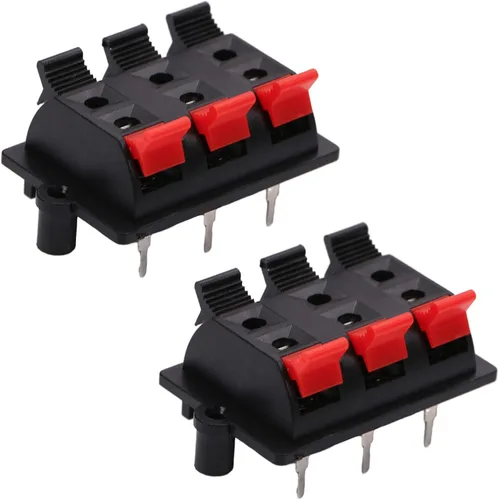 Vista 15 de Fielect 16 unids WP2-3 Clip de conexión de resorte de altavoz Terminales de 2 vías Bloque de tira Abrazadera de unión Clip de prueba Jack Socket