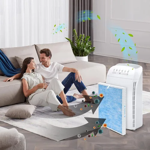 Vista 6 de Filtro de repuesto MSA3 compatible con Membrane Solutions MSA3 y MSA3S Smart Air Purifiers, filtro 3 en 1 (paquete de 2)