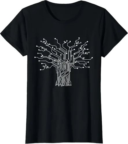 Vista 64 de Electronics Technician Binary Tree - Electrical Engineer T-Shirt Asphalt Grey