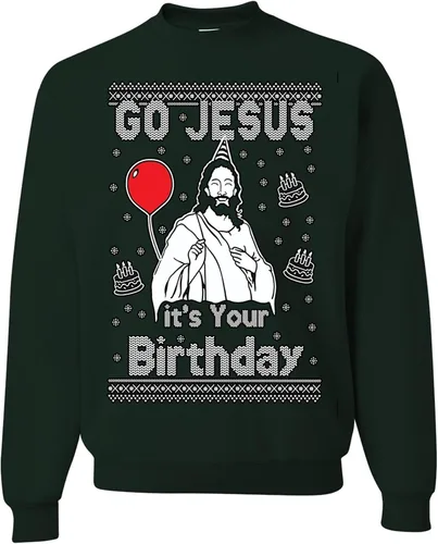 Vista 38 de wild custom apparel Suéter feo de Navidad a la moda más reciente de la colección 3 sudadera de cuello redondo Negro