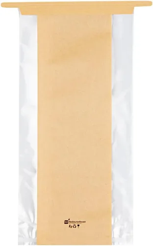 Vista 12 de Restaurantware -Bag Tek - Bolsas de corbata de estaño kraft de 4.6 x 3.5 x 12.5 pulgadas, 100 bolsas resellables para panadería, fondo plano