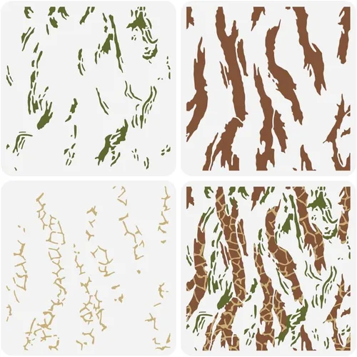 Vista 9 de FINGERINSPIRE 3 plantillas de camuflaje con pinceladas en capas de 11.8 x 11.8 pulgadas, plantillas de camuflaje para pintar patrones desordenados