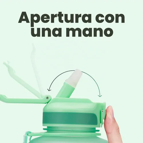 Vista 7 de Hydracy - Botella de agua grande de 2L, a prueba de roturas, de plástico Tritan sin BPA, a prueba de fugas, sin condensación, con correa de Verde