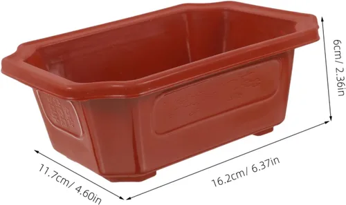 Vista 2 de Yardwe Macetas rectangulares grandes para bonsái, diseño moderno para balcón, jardín y hogar, 10 piezas