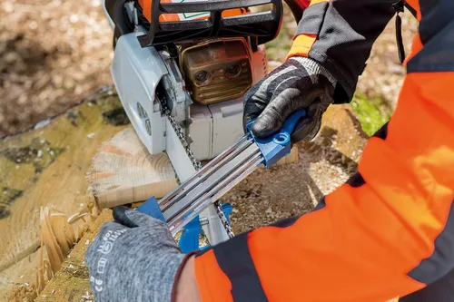 Vista 3 de PFERD Tornillo de barra de motosierra para limar – Abrazadera segura para afilar motosierra Portátil y duradero para mantenimiento en movimiento