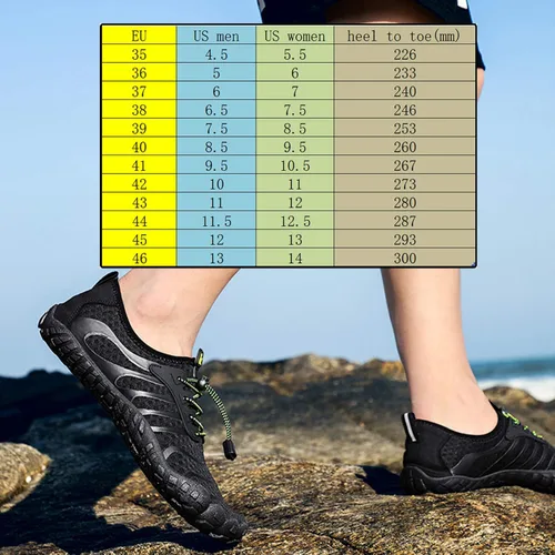 Vista 6 de Zapatos de agua para hombre, zapatos de agua para mujer, zapatos descalzos, zapatos de natación acuáticos de secado rápido, zapatos de playa suaves