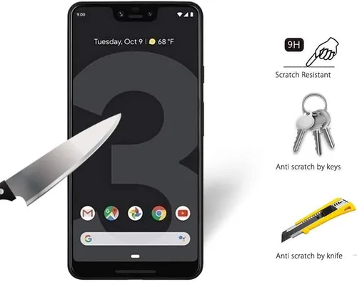 Vista 5 de Protector de pantalla de vidrio templado para Google Pixel 3, 2 unidades, antiarañazos, para Google Pixel 3, protector de pantalla de vidrio
