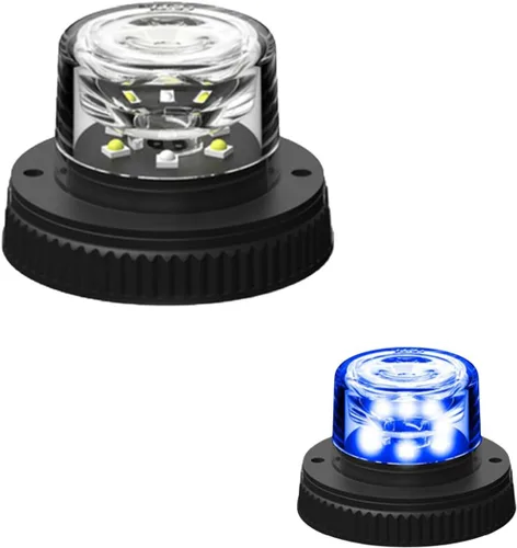 Vista 16 de SpeedTech Lights Flare 360° 6 LED 18 W Luz estroboscópica – Bombilla de botón oculta, faro de peligro para vehículos de policía, construcción Rojo