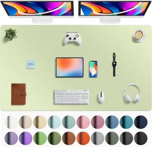 Vista 13 de Aothia - Protector de escritorio de cuero sintético grande, base antideslizante para mouse y superficie para escribir, impermeable, fácil de Agua
