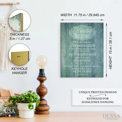 Vista 5 de DEXSA House Blessing - Placa de madera fabricada en los Estados Unidos - 11.75 x 15 pulgadas - Decoración de pared con marco elegante Ojo