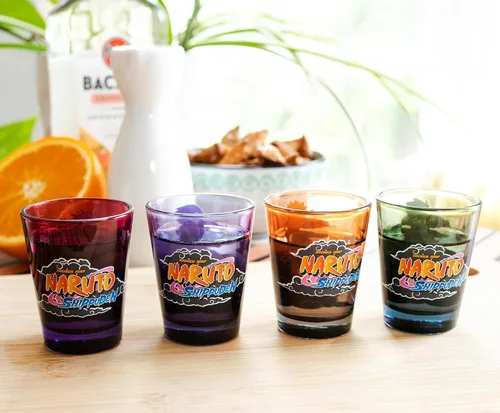 Vista 4 de Just Funky - Juego de 4 vasos de chupito de tequila decorativos coleccionables oficiales de Naruto Shippuden de 2 onzas