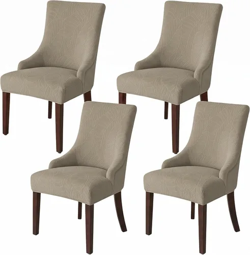 Vista 6 de Fundas para silla con respaldo alado, impermeables, elásticas Beige