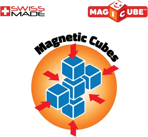 Vista 6 de Geomag MagiCube - Cubos magnéticos apilables para construcción, frutas y animales