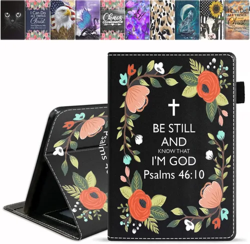 Vista 10 de Funda para tablet Kindle Fire HD 10/Fire HD 10 Plus (11ª generación, versión 2021), funda de piel sintética de alta calidad con ranura para tarjetas