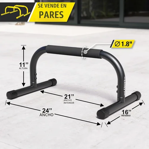 Vista 3 de Lebert Parallette Bars - Equipo de entrenamiento de peso corporal resistente para inmersiones, flexiones, sesiones en L y entrenamientos de núcleo