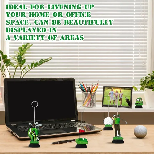 Vista 6 de RattanView 5 piezas de soporte para globos de fotos de pelota de golf, centros de mesa, decoración temática de golf, soporte para tarjetas de lugar