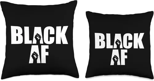 Vista 3 de BLACK HISTORY AFRICAN PRIDE Memes Black AF BLACKAF Resist Fist African American Pride History Throw Pillow, 16x16, Multicolor