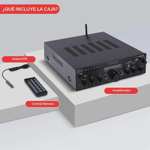 Vista 7 de Amplificador estéreo con Bluetooth de primera calidad, receptor amplificador compacto de 200 W con control remoto, antena FM y puerto USB / AUX