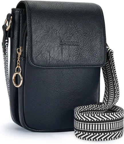 Vista 16 de APHISON Bolsos cruzados pequeños para mujer, a la moda, cartera de cuero para teléfono, monederos para tarjetas, ranuras para tarjetas con correa