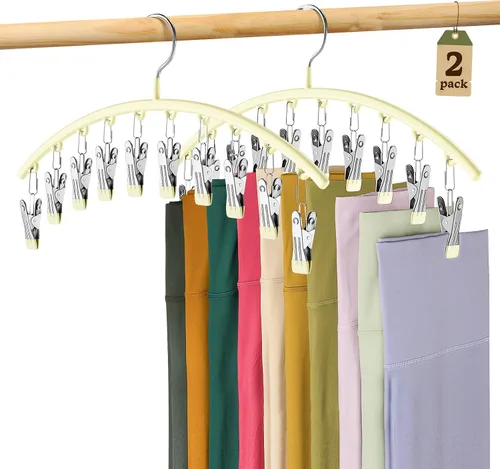Vista 16 de Organizador de leggings para armario, perchas de metal para pantalones de yoga, 1 paquete con 10 clips con capacidad para 10 leggings, organizador