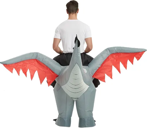 Vista 6 de tasanor Disfraces de dinosaurio para adultos, disfraz inflable para adultos, disfraz de dragón inflable, disfraces de Halloween para hombres