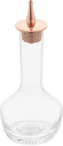 Vista 2 de Restaurantware Bar Lux - Botella amarga de 3.5 onzas, 1 vaso amargo de grado profesional, con tapa Dasher chapada en cobre para cócteles o postres