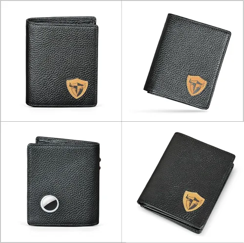 Vista 2 de Handadsume Genuino caballo loco cuero viaje regalo moneda bolsillo tarjeta caso largo organizador cadena Rfid monedero con broche para hombres