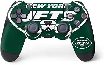 Vista 11 de NFL New York Jets Skin para mando de PS4 Pro/Slim – New York Jets blanco y negro