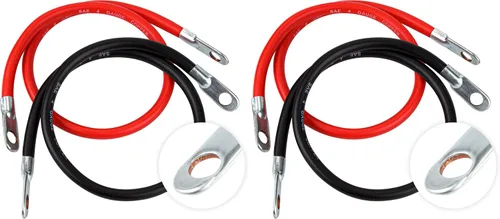 Vista 11 de Cartman Heavy Duty Cables de arranque Calibre 4 UL Listados en la bolsa. Juego positivo/negativo, lengüetas de cobre, aislamiento de PVC flexible