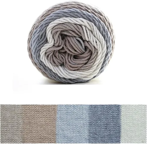 Vista 17 de Hilo de color de algodón para tartas, hilo multicolor arcoíris para tejer y tejer a ganchillo, 2 bolas de 7.05 oz, 45% algodón, 55% acrílico, hilo