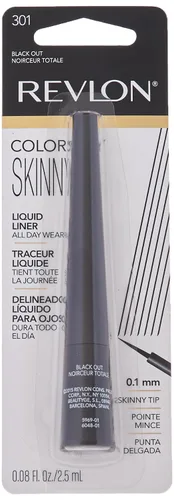 Vista 2 de Delineador líquido Skinny de Revlon ColorStay, 0.08 onzas líquidas, Negro (black Out)