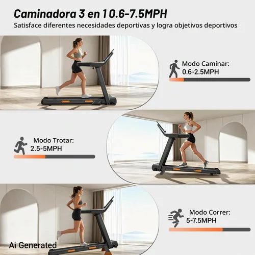 Vista 7 de LONTEK 18% Incline Treadmills for Home with Handle Bar