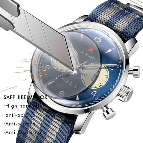 Vista 9 de SEAKOSS Pilot Chronograph Panda Dialplate 42mm Men Mechanical Original 1963 ST1901 Movement Hand-Winding Wrist Watch wth Gooseneck