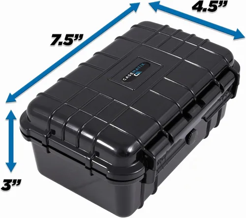 Vista 4 de CASEMATIX 8" Funda rígida impermeable pequeña con espuma personalizable para electrónica portátil, herramientas y accesorios - Carcasa rígida