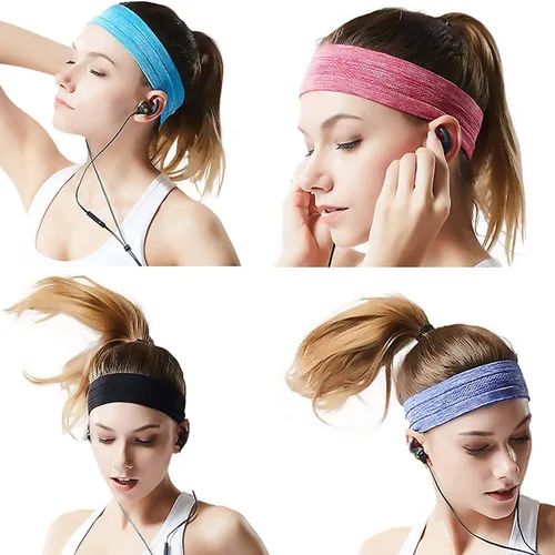 Vista 6 de Diademas de entrenamiento antideslizantes, diademas deportivas, bandas elásticas deportivas para el cabello, para deportes, viajes, interiores