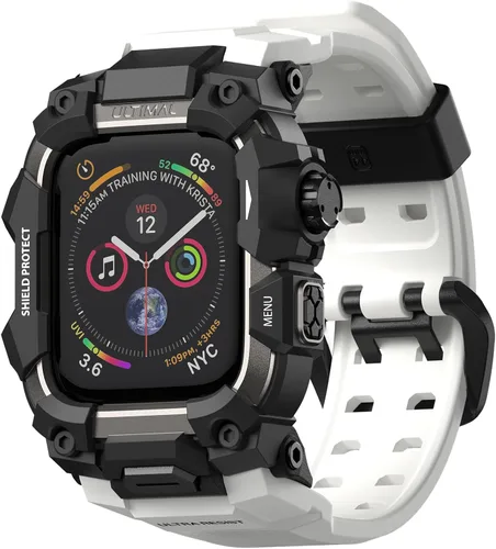Vista 35 de ULTIMAL Funda Resistente con Correa para Apple Watch 44mm, Compatible con Apple Watch Series SE 3/SE 2/SE Generation/6/5/4, Funda Táctica Antigolpes