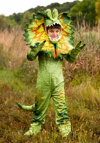 Vista 3 de Disfraz de Dilophosaurus para niños Multicolor