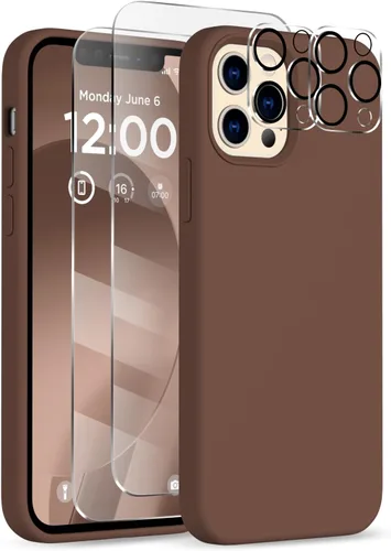 Vista 19 de Funda para iPhone 12 Pro Max, [2 protectores de cámara + 2 protectores de pantalla], funda protectora de silicona de cuerpo completo a prueba