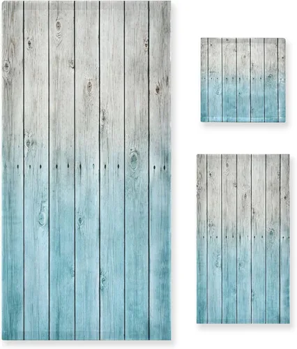 Vista 9 de ALAZA Juego de 3 toallas de baño con diseño de mariposas azules, 1 toalla de baño, 1 toalla de mano, 1 toallita suave, multiusos, para baño, hotel