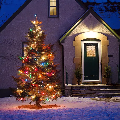 Vista 2 de Heyworld - 100 luces LED de parpadeo lento para Navidad, 5mm de ángulo amplio y brillo suave, certificadas por UL, 8.2 metros de tira de luces