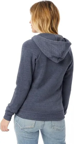Vista 4 de Alternative Sudadera con capucha para mujer, diseño de forro polar ecológico con capucha Adrian