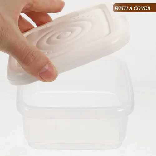 Vista 6 de Cabilock Contenedores de almacenamiento de queso con tapa, soporte de rebanadas de plástico reutilizable, caja de queso hermética, contenedor