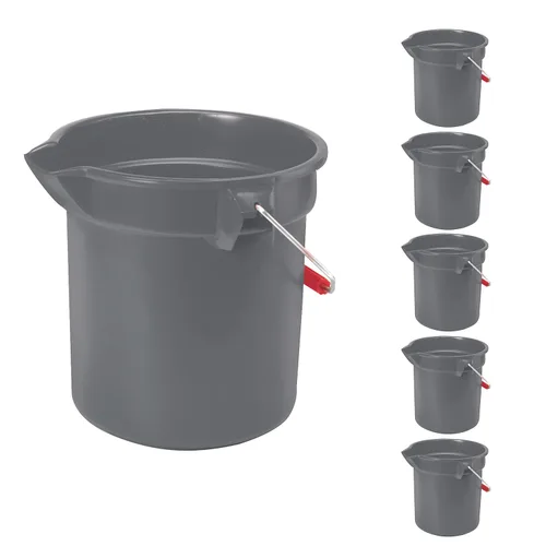 Vista 7 de Rubbermaid Commercial Brute cubeta redondo, 14 cuartos de galón, Rojo, fg261400red